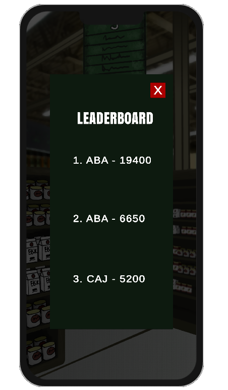 In-game leaderboard showing top 3 scores