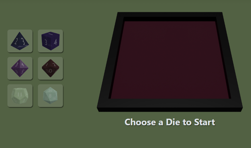 Dungeons and Dragons dice roller screenshot