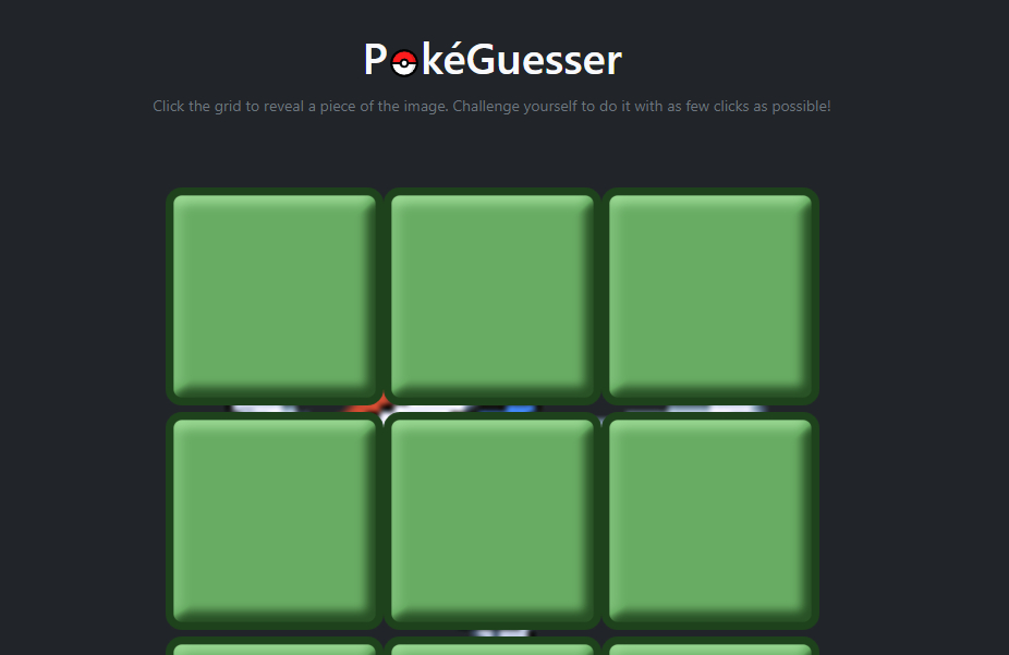 PokéGuesser guessing game screenshot